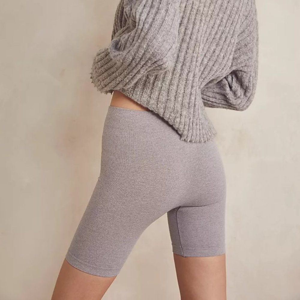 Free People Seamless Rib Bike Short Heather Grey XS/S - Picture 4 of 8